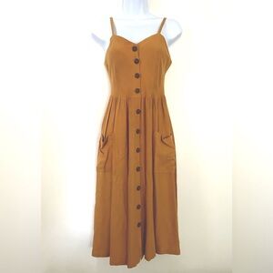 SAPRANO Yellow Linen Blend Dress / Size S